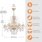 AGV LIGHTING Crystal Chandelier Gold 6-Light Candle Style Chandelier Lighting with Clear Crystal Pendants Elegant Dining Room Chandelier Light Fixture for Bedroom Living Room Foyer