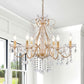 AGV LIGHTING Crystal Chandelier Gold 6-Light Candle Style Chandelier Lighting with Clear Crystal Pendants Elegant Dining Room Chandelier Light Fixture for Bedroom Living Room Foyer