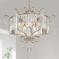 Crystal Modern Chandelier 6-Light 24" Round Brushed Nickel