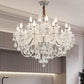 Clear Crystal Chandelier Lighting, Double Layer 8+4 Lights, K9 Clear Crystal Ceiling Lights, Modern Crystal Light for Living Room (12 Lights)