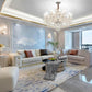 Clear Crystal Chandelier Lighting, Double Layer 8+4 Lights, K9 Clear Crystal Ceiling Lights, Modern Crystal Light for Living Room (12 Lights)