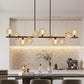 Chandeliers for Dining Room Linear Chandelier for Kitchen Island 51" Large Sputnik Linear Chandeliers with Amber Swirled Glass Large Pendant Lights Kitchen Island Dining Room Chandelier