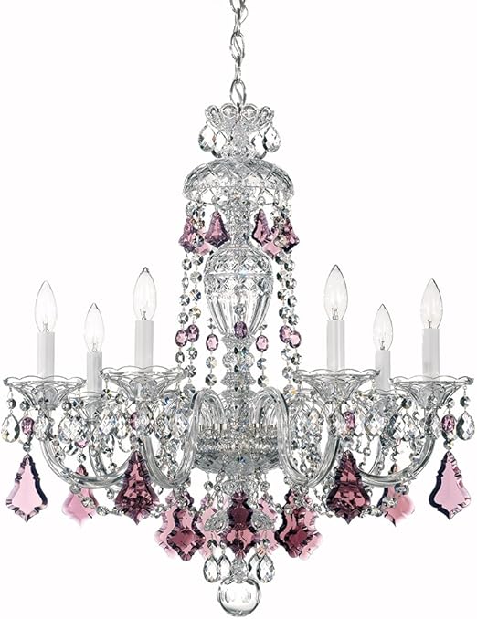 Signature 2995-211S, Sterling 7 Light 25in x 26in Chandelier in Gold with Clear Swarovski Crystals